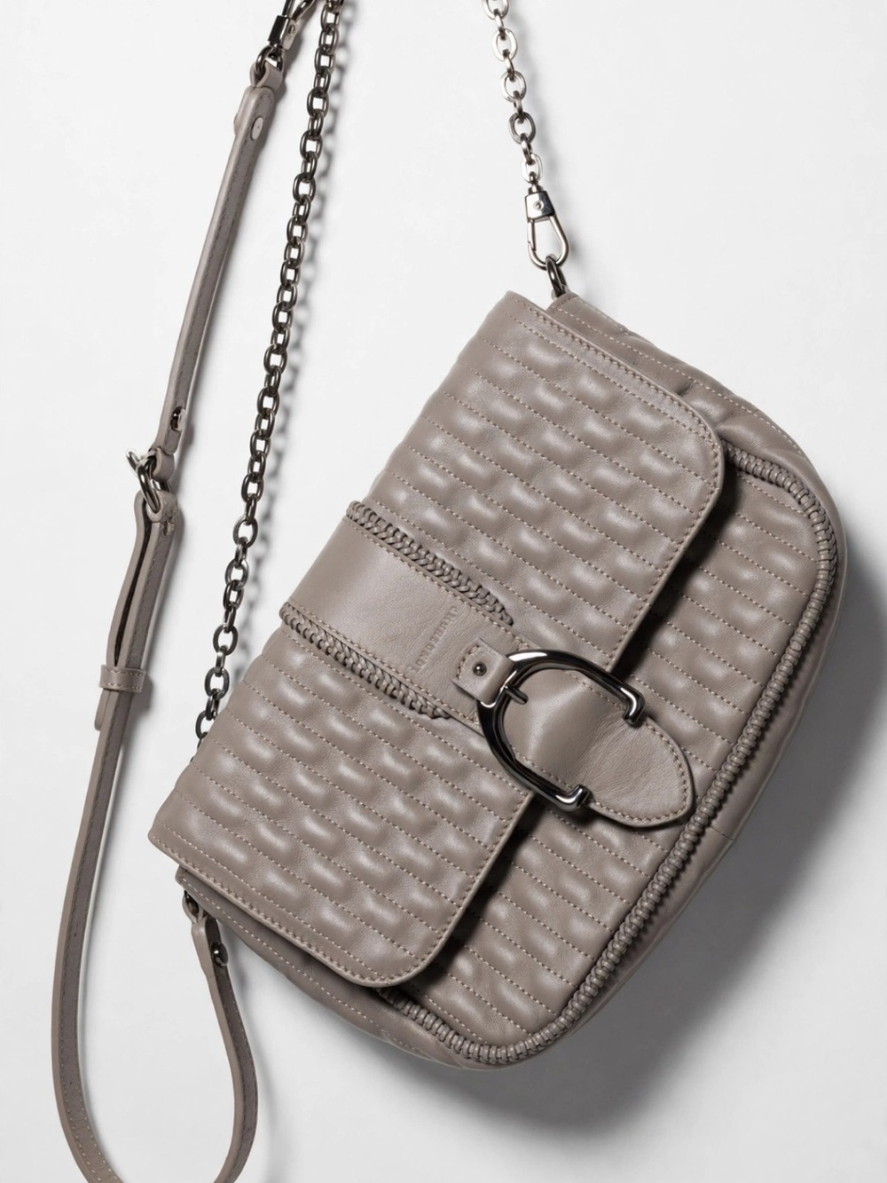 Longchamp Quilted Leather Shoulder Bag in Dusty Mauve